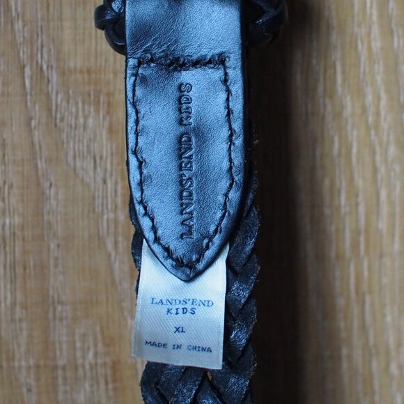 Lands' End | Like NEW Black Leather Braided Belt - Picture 3 of 7